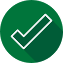 Icon of a check mark green color